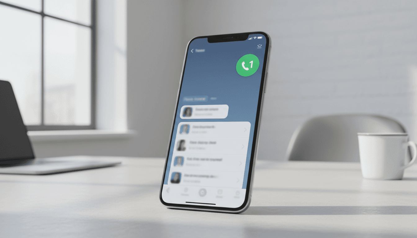 Smartphone screen showing a missed call notification and a message reply